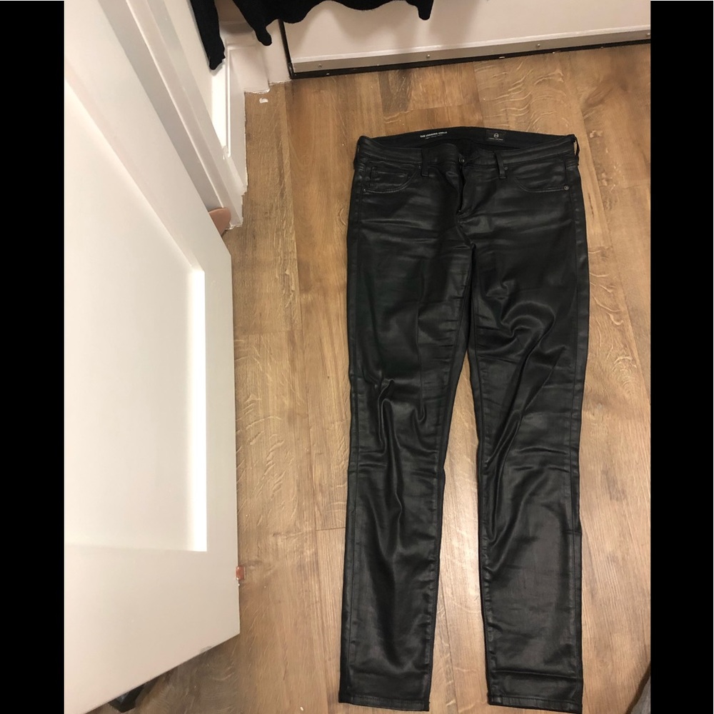 Black leather skinny Jean